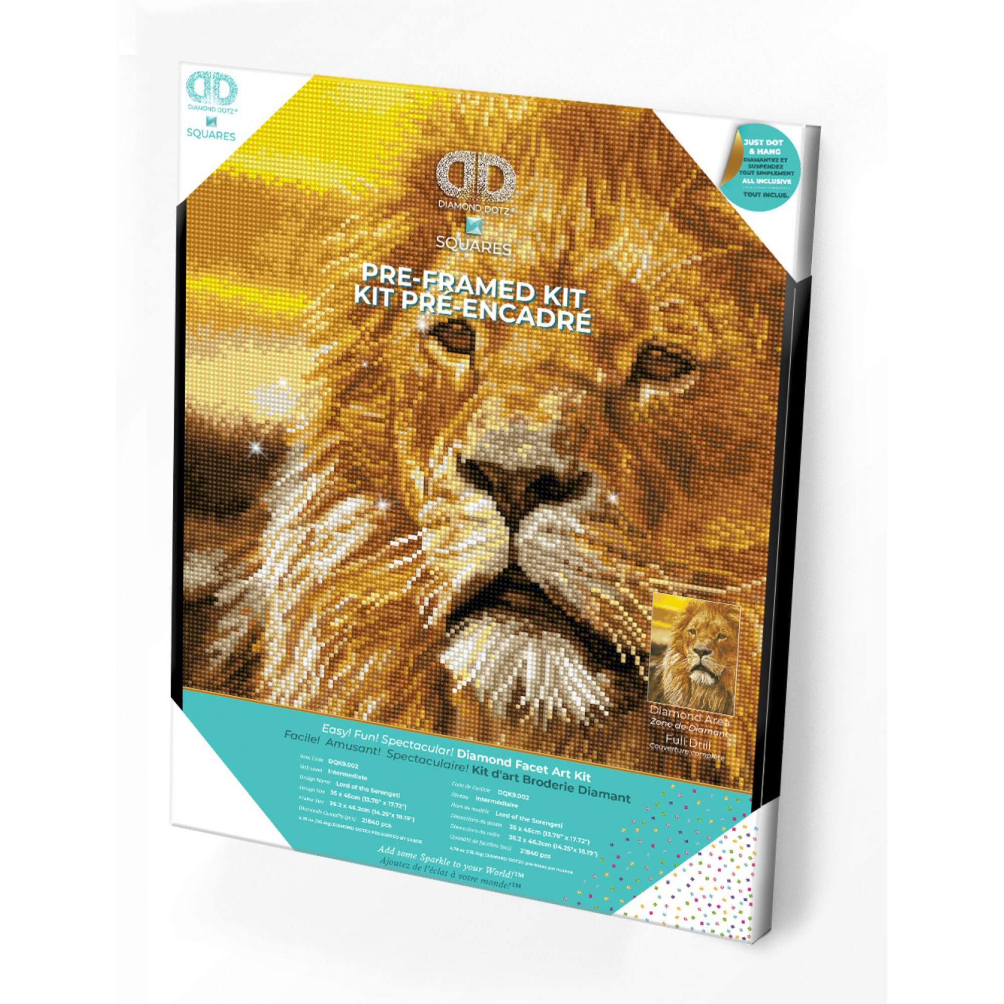 Diamond Dotz® Intermediate Lord of the Serengeti Pre-Framed Diamond Painting Kit